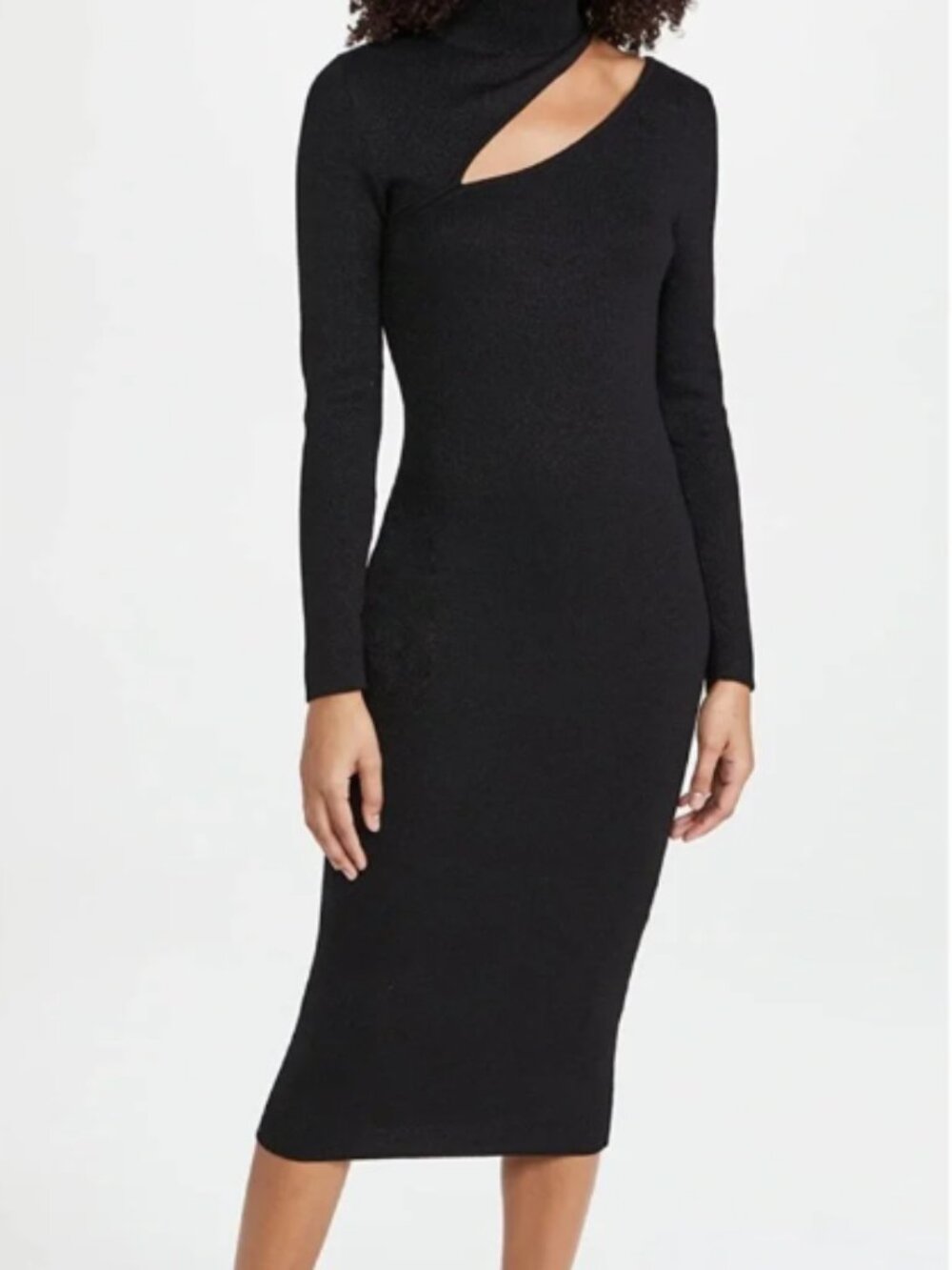 O.P.T Turtleneck Midi Dress asymmetrical chest cut-out $137